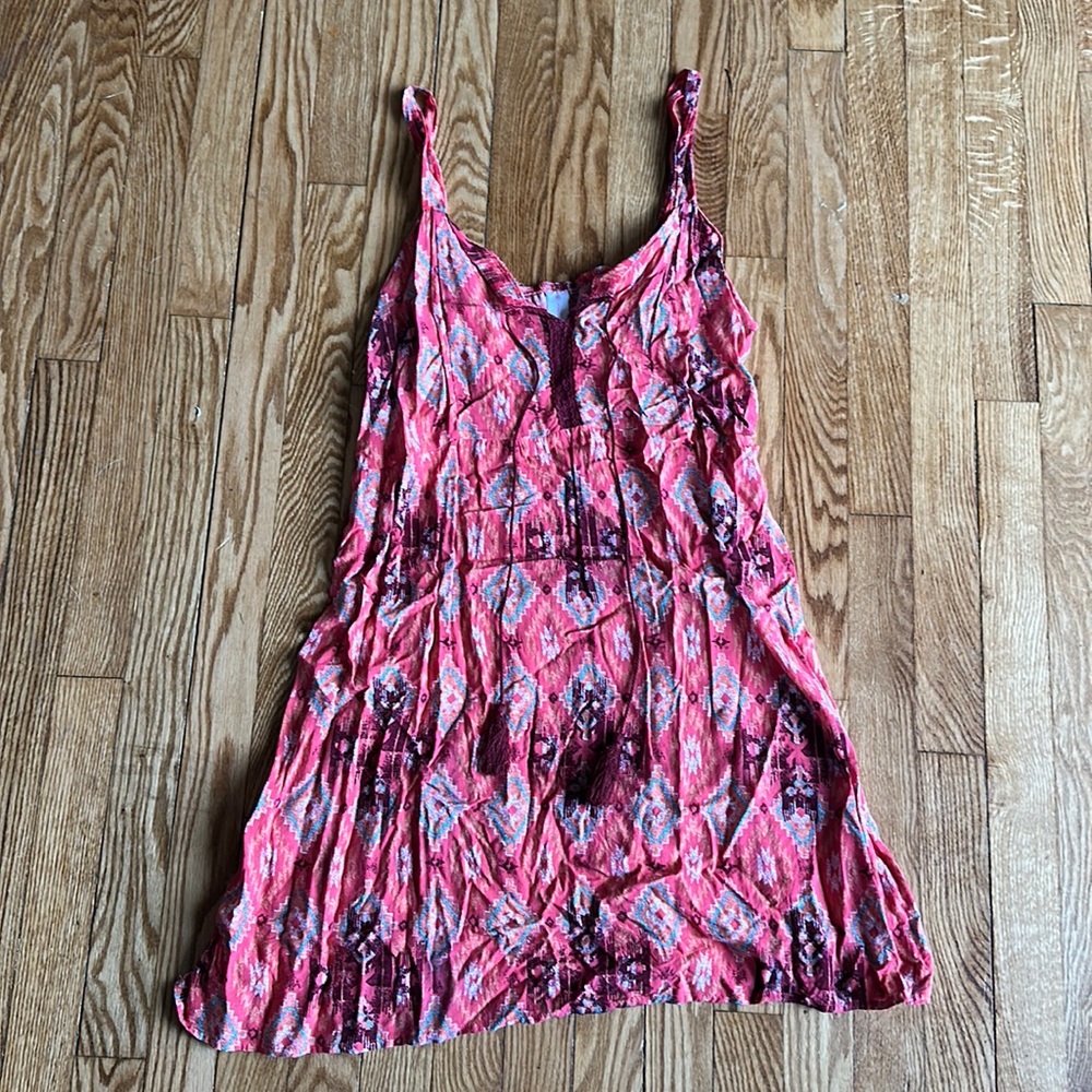 Two Piece Printed Dress and Vest